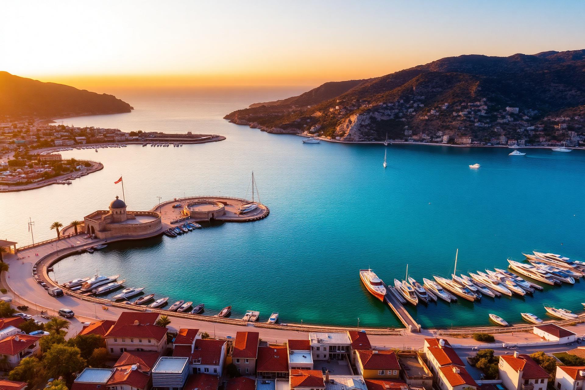 Kıbrıs Girne limanı gün batımı